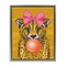 Stupell Industries Trendy Cheetah & Bow Framed Floater Canvas Wall Art Design by Lisa Perry Whitebutton
